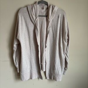 American Eagle Outfitters Cream Hooded Cardigan